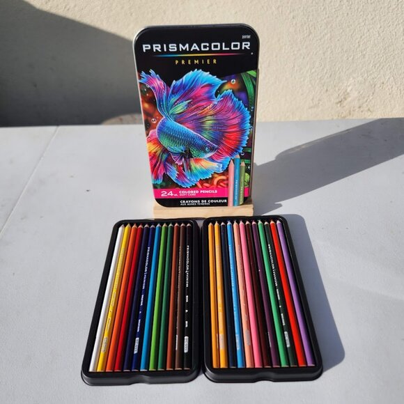 NEW Prismacolor Premier Colored Pencils Soft Core 24 Pack Art Supplies in a Tin - Picture 6 of 15
